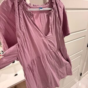 Old Navy Mauve Ruffle Mini Dress